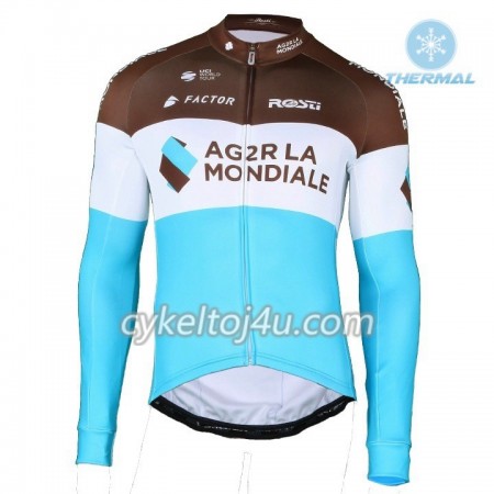 Cykeltrøje 2018 AG2R La Mondiale N002 Vinter Thermal Fleece
